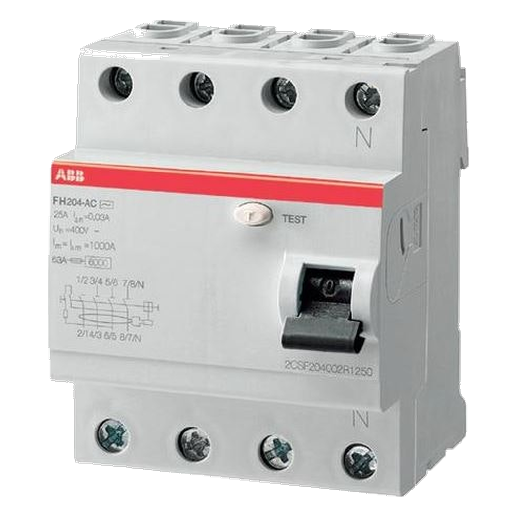 Srovės nuotėkio relė ABB F204 AC 40A/30 mA 4P